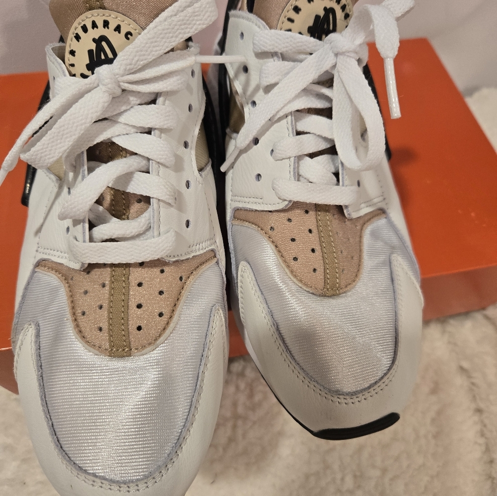 White and Tan Sneakers